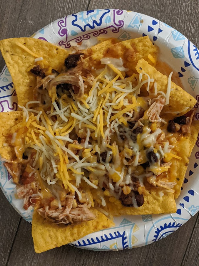 Black Bean & Corn Salsa Chicken Nachos