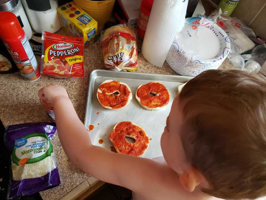 making pizza